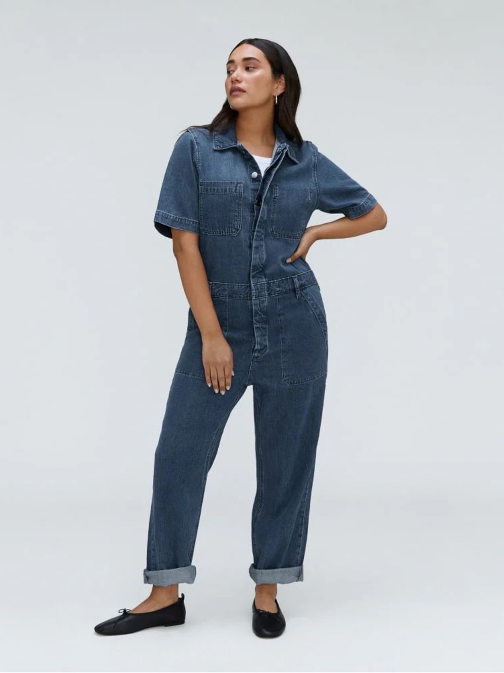 Everlane Short-Sleeve Denim Coveralls - 10